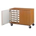 Counter-Height Mobile Heavy-Duty Tray Storage Cabinet w/ Lockable Doors